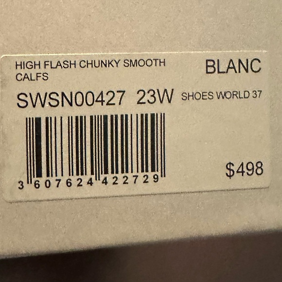 NIB Zadig & Voltaire HIGH FLASH CHUNKY SMOOTH Platform High-top 37 Blanc White 6 - Picture 5 of 12